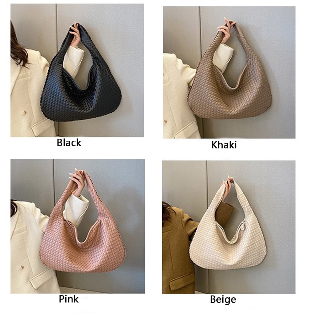 QUARRYUS Woven Leather Bag  Handbag High Quality Solid Print Shoulder Tote Bag  For Women
