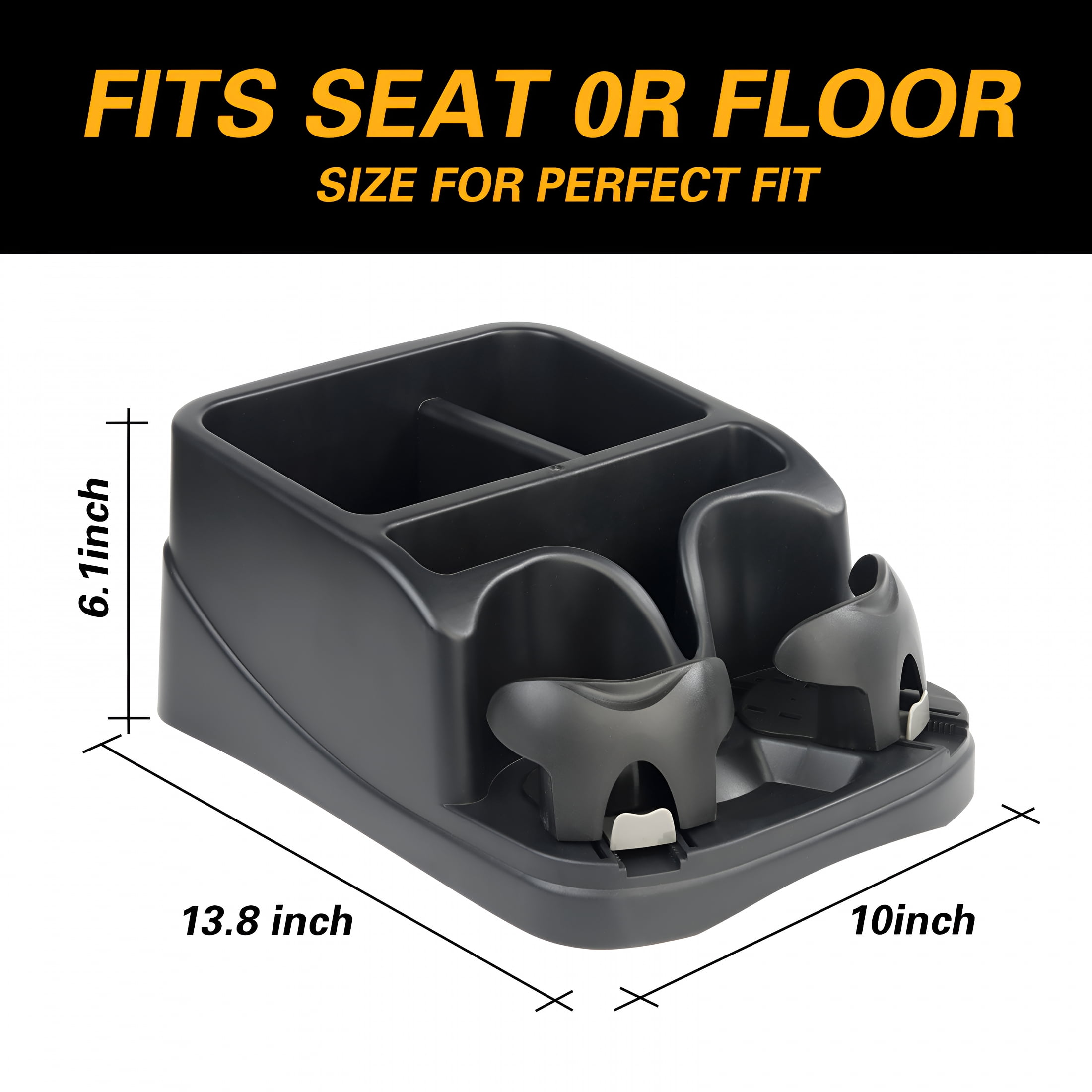 XIBUFE Car Console Organizer,Car Seat Organizer with 2 Adjustable Cup Holders,3 Large Storage Compartments,Seatbelt for Secure Hold,Vehicle Middle Seat Organizer for Cars,Trucks,Minivans