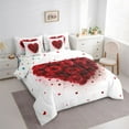 thumbnail image 3 of Castle Fairy Adults Female Girls Rose Love Heart Print Bedding Comforter Set 7-Piece,Valentine's Day Festival King Bedding Sets,Romantic Lover Couple Ultra Soft Bed Sheets,Super Cozy Room Decor, 3 of 8