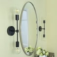 thumbnail image 3 of TEHOME Javell Oval Brushed Nickel Bathroom Mirror 24" x 36" Metal Framed Vanity, 3 of 5