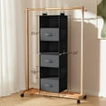 thumbnail image 2 of 6-Shelf Hanging Closet Organizer, Hanging Shelves with 2 Separable 3-Tier Shelves, Closet Shelves Organizer with 3 Removable Drawers for Wardrobe, Nursery, Baby Clothes Organizer, Black, 2 of 7