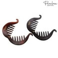 thumbnail image 4 of Parcelona French Round Fish Small Banana Hair Clip Set of 2(Black-Shell), 4 of 8