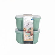 Mainstays Food Storage Snack Container, Plastic, Rectangle, Green, 19oz Capacity, Best Used for On-the-Go Snacks and Small Portions