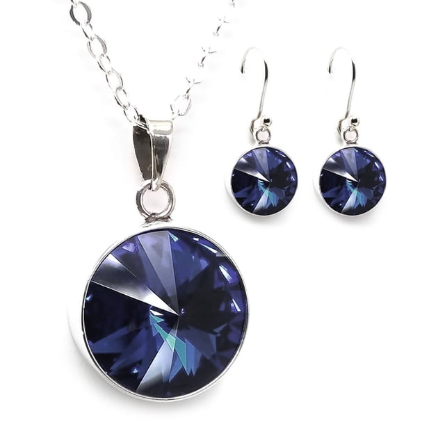 Juego Zvezda Rivoli color Tanzanite plata .925 Zvezda ZJU-RIV14-TAN-G