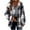 Gray, variant on VEKDONE Women Plaid Hooded Jackets Button Down Drawstring Fleece Shackets Jackets Fall Winter Long Sleeve Plus Size Shirts Coat Fashion Clothing
