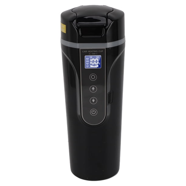 Hervidor Eléctrico Para Coche Con Pantalla Inteligente, 500 Ml, Acero Inoxidable 304, Taza De Viaje Portátil Para Calentar El Coche Con Apagado Automático Y Pantalla LED Para