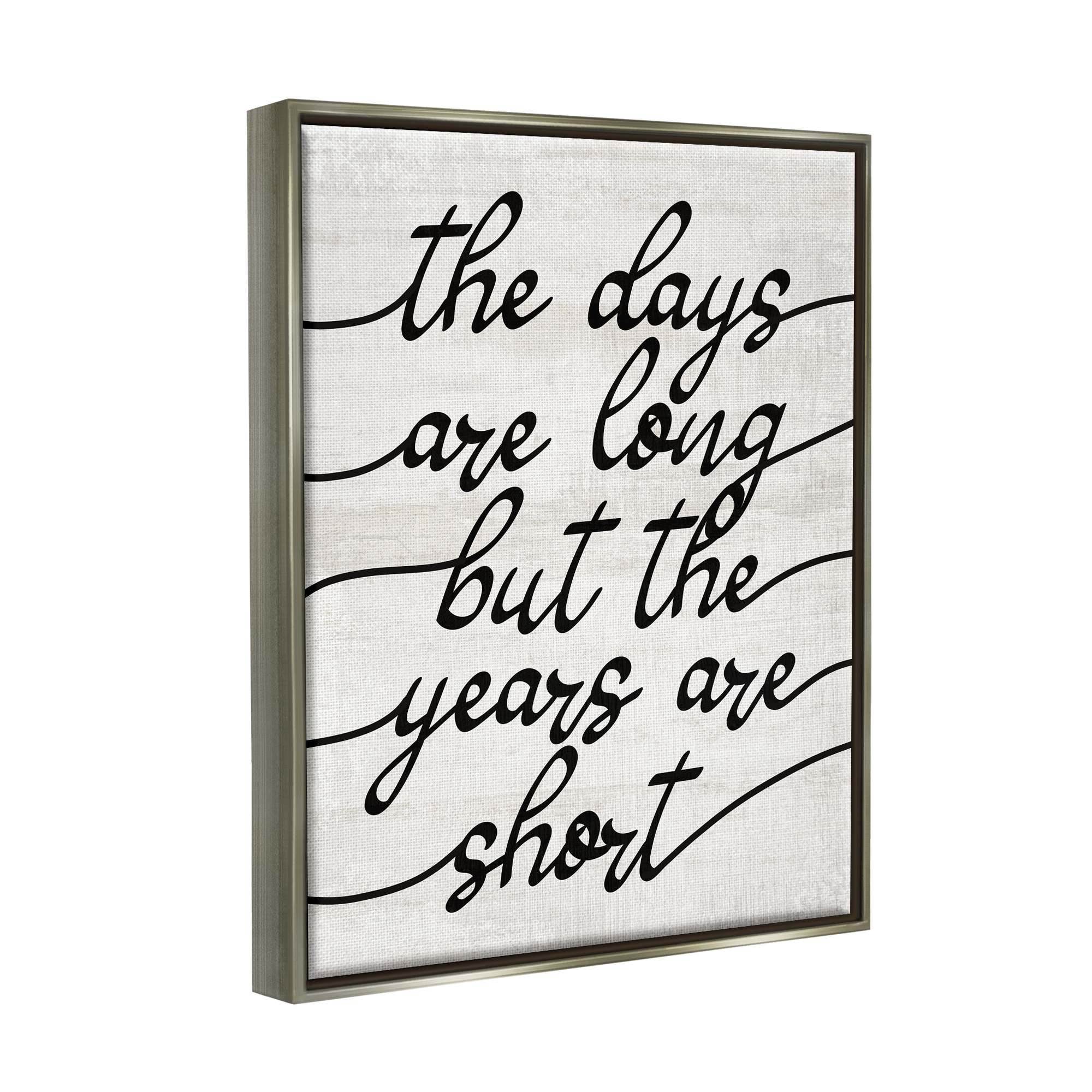 Stupell Industries Years Are Short Phrase Inspirational Painting Gray Floater Framed Art Print Wall Art, 25 x 31