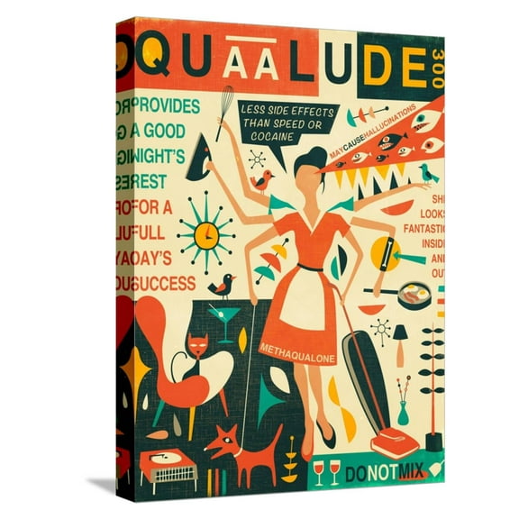Art.com Q is for Quaalude Stretched Canvas Print Wall Art by Jazzberry Blue, 12" x 16"