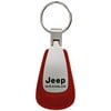 Jeep Wrangler Leather Tear Drop Key Ring (Red)