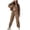 Coffee, variant on USSUMA Two Piece Sweat Sets for Women Hoodie for Women Long Sleeved Pullover Sweatpant Outfits 1/4 Zipper Drawstring Solid Tracksuit Stretch Waist Leisure Jogger Sets Plus Size Hiking Fall Suit