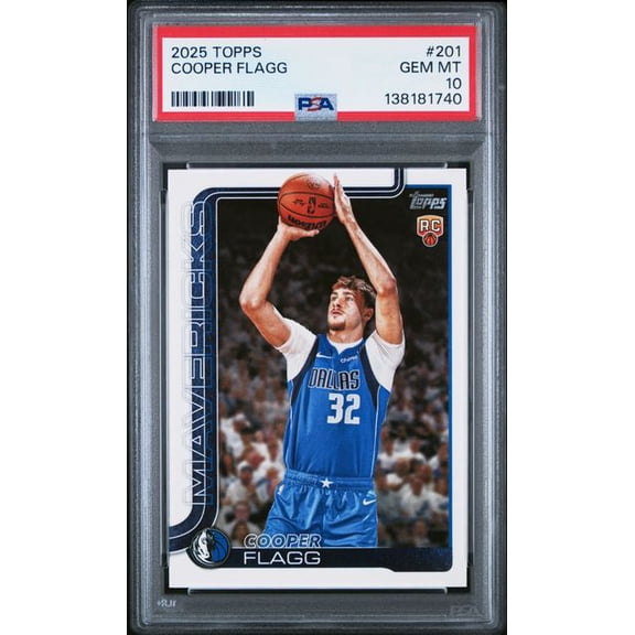 Graded 2025 Topps Cooper Flagg #201 Rookie RC Basketball Card PSA 10 Gem Mint
