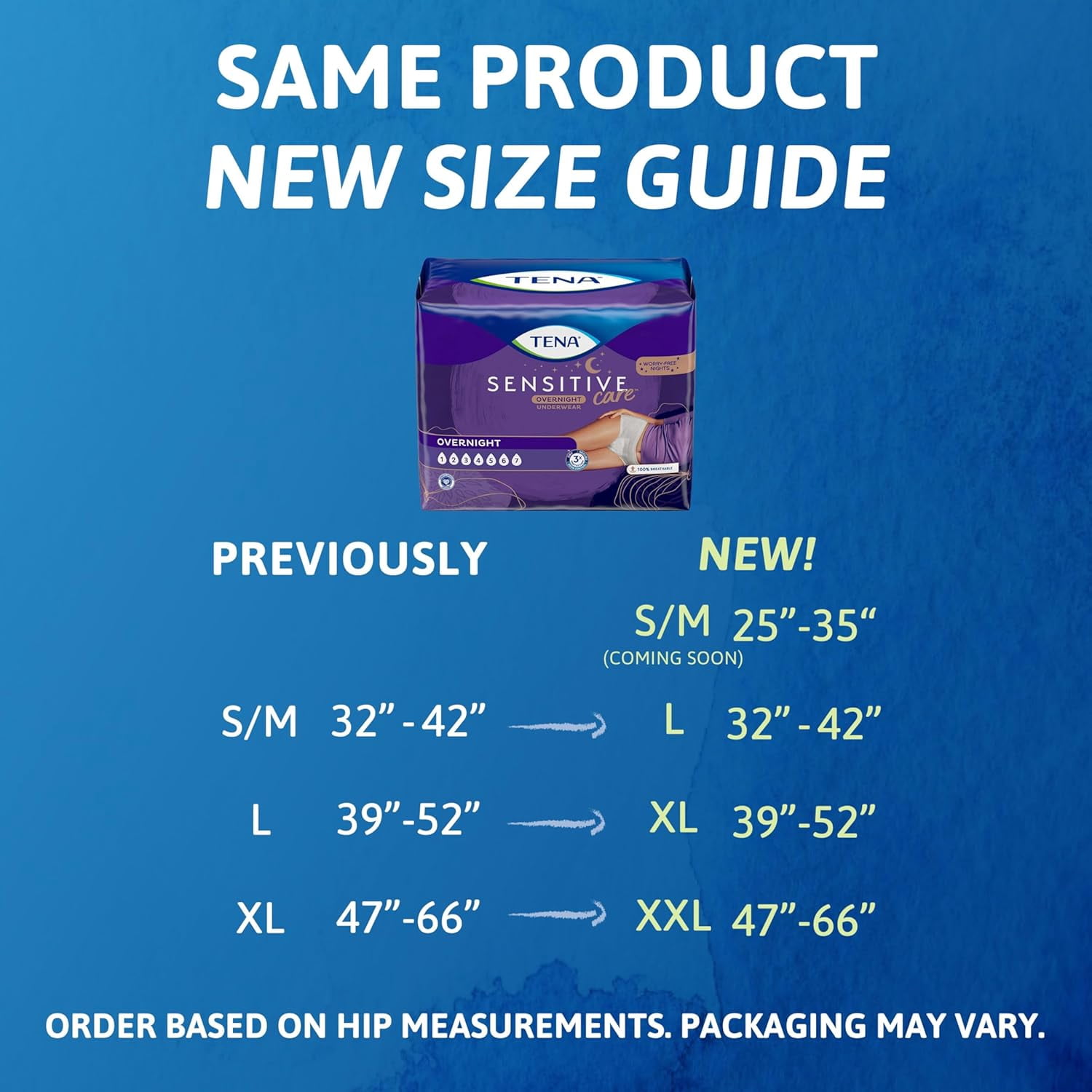 Tena Sensitive Care Overnight Incontinence Underwear for Women XXLarge, (2 pack of 12 Count) (New Sizing)
