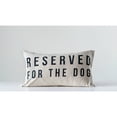 thumbnail image 3 of Creative Co-Op Cotton Lumbar Pillow with "Reserved For The Dog" Design, Natural and Black, 3 of 4
