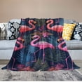 thumbnail image 2 of ARISTURING  Tropical Flamingos with Palm Leaves Throw Blanket Ultra Soft Warm All Season Decorative Blankets for Bed Chair Car Sofa Couch Bedroom, 2 of 6