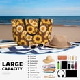 thumbnail image 5 of Balery Vintage Wood Grain Sunflower A Beach Travel Bag - Water-Resistant, Large Capacity Lightweight Tote with 7 Pockets for Women and Men - Perfect for Beach, Pool, Gym, and Travel, 5 of 7