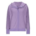 thumbnail image 4 of idosla Womens Corduroy Hooded Jackets Casual Zip Up Sweatshirt Jacket Trendy Fall Winter Coat Hoodies with Pockets (Light Purple, XL), 4 of 4