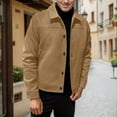 thumbnail image 2 of FYEGRE Stylish Men's Casual Jacket Versatile Fall Outerwear For Everyday Wear Comfortable Lightweight Young Adult Coat Khaki S, 2 of 4