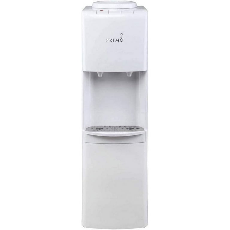 Primo Top-Loading Water Dispenser - 2 Temp Hot-Cold Water Cooler Water  Dispenser for 5 Gallon Bottle w/Child-Resistant Safety Feature, White 