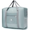thumbnail image 1 of Equipaje de cabina 44x35x15 (menos de 45x36x20) Bolsa de viaje plegable y liviana Maleta Bolsa de cabina Debajo del asiento Almacenamiento de equipaje Portátil Bolsa de cabina de avión grande Organizador Bolso (30L azul claro) Kuyhfg Bienvenido a Kuyhfg, 1 of 4