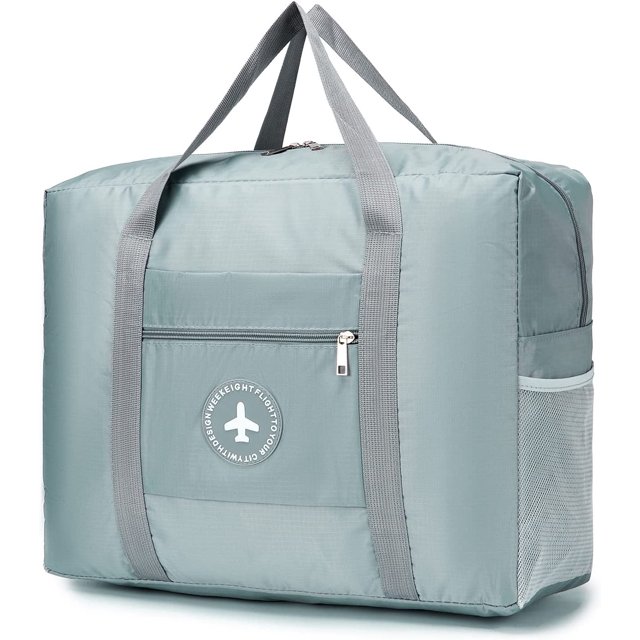 Equipaje de cabina 44x35x15 (menos de 45x36x20) Bolsa de viaje plegable y liviana Maleta Bolsa de cabina Debajo del asiento Almacenamiento de equipaje Portátil Bolsa de cabina de avión grande Organizador Bolso (30L azul claro) Kuyhfg Bienvenido a Kuyhfg