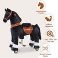 thumbnail image 6 of WondeRides Kids Ride on Horse Boys Toy Black Size 4 for Kids Age 4-9 (36 inch Height), Plush Walking Animal Mechanical Riding Horse Pony M447, 6 of 9