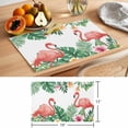 thumbnail image 6 of Pink Flamingo Birds Placemats Set of 8 Summer Tropical Plants Flowers Place Mats Indoor Wipeable Table Mats Washable Cloth Dining Table Placemats for Kitchen Holiday Party Home Decor 13x19 Inch, 6 of 9
