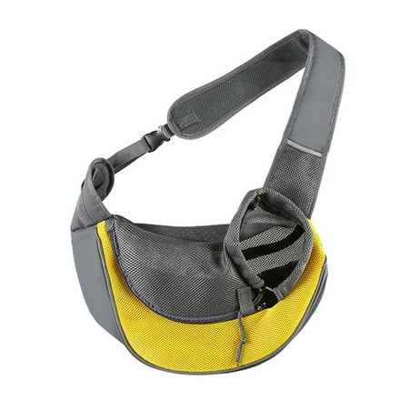 PFDDRW S size yellow cross-border pet bag cat and dog travel portable cross-body shoulder bag breathable mesh pet backpack pet supplies factory(yellow)