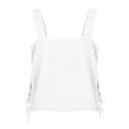 thumbnail image 3 of VBVC Women's Cotton Linen Square Neck Tank Tops , Ladies' Summer Sleeveless Blouses , Soft Breathable Side Drawstring Tops For Women,White,S-3XL, 3 of 8