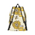 thumbnail image 7 of Geaub cartoon honey pot bee sunflower durable canvas backpack: stylish, lightweight, and spacious with adjustable straps, 7 of 7