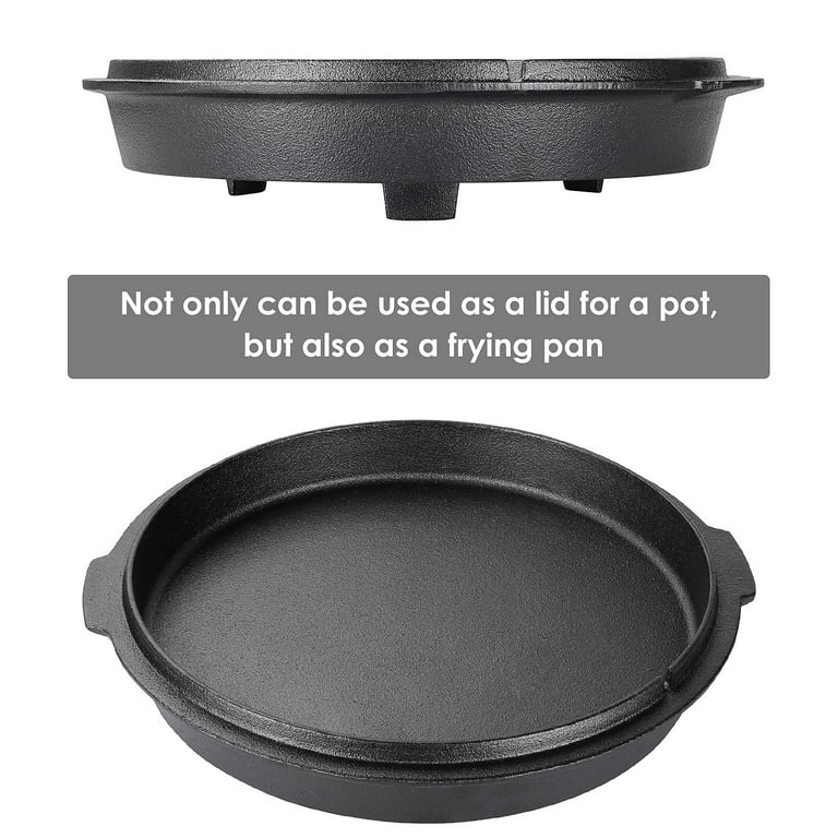  Camping Dutch Oven,6 Qt Pre-Seasoned Camp Cookware Pot With Lid  - Lid Lifter,Cast Iron Deep Pot with Metal Handle for Camping Cooking BBQ  Baking Campfire, black: Home & Kitchen