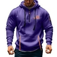 thumbnail image 3 of qucoqpe Mens Trendy Quarter Zip Sweatshirt Fall Fashion Color Block Pullover Hoodies Casual Drawstring Sports Hooded Sweatshirts for Men, 3 of 6