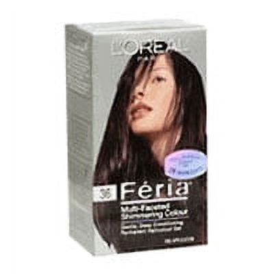 Loreal Feria Multi Faceted Shimmering Hair Color, 36 Chocolate Cherry (Deep Burgundy Brown) - 1 Ea
