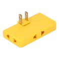thumbnail image 4 of Adaptador de enchufe de 5 piezas Estándar de EE. UU. Convertidor de corriente de viaje de 1 a 3 Rotación de 180 ° 110-250 V Amarillo, 4 of 9