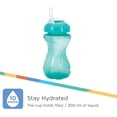 thumbnail image 2 of NUBY Paquete de 3 vasos para sorber para niños pequeños con pajita flexible sin derrames, vasos para niños pequeños a prueba de derrames con agarre fácil y firme, verde, azul, aguamarina, 2 of 5