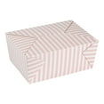 thumbnail image 3 of Restaurantware Paper Food Box 50 Count 90 Oz Leakproof Paper Lunch Box Greaseproof Food Container Tab-Lock Design 8.5 x 6.2 x 3.5 Inches Pink and White Stripe, 3 of 11