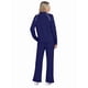 thumbnail image 4 of Conjuntos de Salón para Mujer, Conjuntos de 2 Piezas para Otoño, Pantalones Anchos, Conjuntos A Juego, Ropa de Mujer Azul Oscuro XXL, 4 of 8