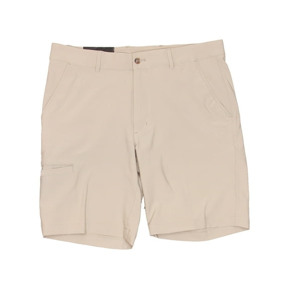 Greg Norman Scotchgard Mens Golf Flat Front Walking Shorts (32, Taupe)