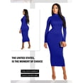 thumbnail image 5 of Xuanfei Women Solid Color High Neck Long Sleeve Butt Lift Bodycon Dress, 5 of 5