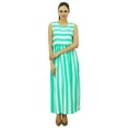 thumbnail image 2 of Bimba Women Long Sleeveless Maxi Dress Stripe Print Rayon Beach Holiday Dresses, 2 of 6