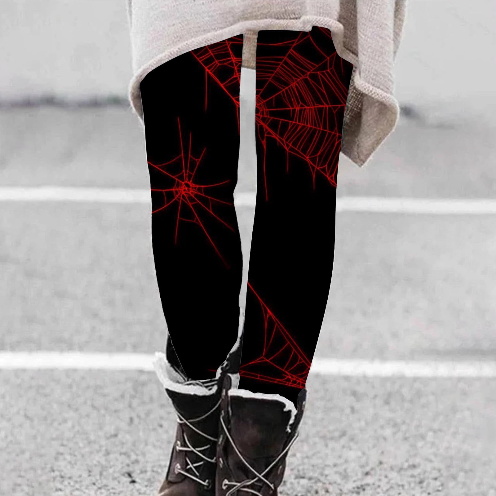 Legging Thermique Femme – Imprimé Chauve-souris – Doublé Polaire – Pour Sport, Yoga, Halloween - 13