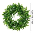 thumbnail image 2 of 15.75 Inch Large Boxwood Wreath For Front Door Window Porch, Artificial Boxwoods Greenery Leaves Outdoor Indoor Wreath For Home Door Farmhouse Wall Decor, Spring Summer All Seasons Green Wreath, 2 of 6