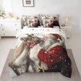thumbnail image 2 of Homewish Retro Danta Claus 7pcs Bedding Comforter Set,Brown Christmas Reindeer Queen Bedding Sets,Merry Xmas Queen Sheet Sets For Men Women,Ultra Soft Home Decor Reversible, 2 of 8