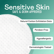 Swisspers Premium Exfoliating 100% Pure Chlorine Free Cotton Rounds, Dermatologist Tested, Soft, Absorbent, Dual-Sided, Gentle Natural Exfoliation, Sensitive Skin Safe, Vegan, Cruelty-Free, 80 Pads