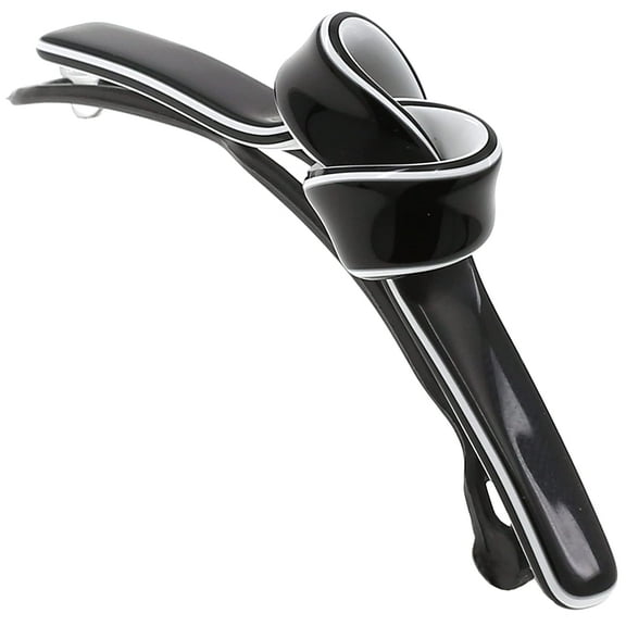 Camila Paris CP3358 French Hair Barrette Clip for Girls, Handmade, Black/White, Metal-Free Closure Strong Hold Grip Hair Clips for Women, No Slip Durable Styling Girls Hair Accessories, Made in France