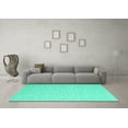 thumbnail image 3 of Ahgly Company Machine Washable Indoor Rectangle Abstract Turquoise Blue Contemporary Area Rugs, 2' x 5', 3 of 4