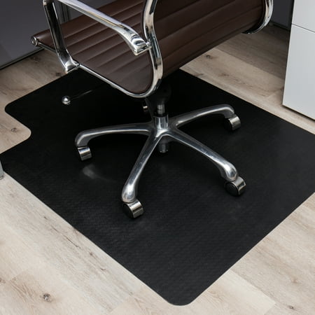 Mind Reader - Office Chair Mat for Hardwood Floors, Under Desk Floor Protector, Rolling, PVC, 47.5"L x 35.5"W x 0.1"H - Black