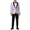 thumbnail image 2 of INSPIRE CHIC Blazers para Hombre con Solapa Metálica y Un Botón, Estilo de Fiesta Brillantes, L Púrpura, 2 of 4