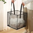 thumbnail image 3 of Cesta de lavandería plegable, organizador para ropa sucia, ropa de baño, bolsa de almacenamiento de malla, cubo de marco de cesta colgante de pared para el hogar, 3 of 5