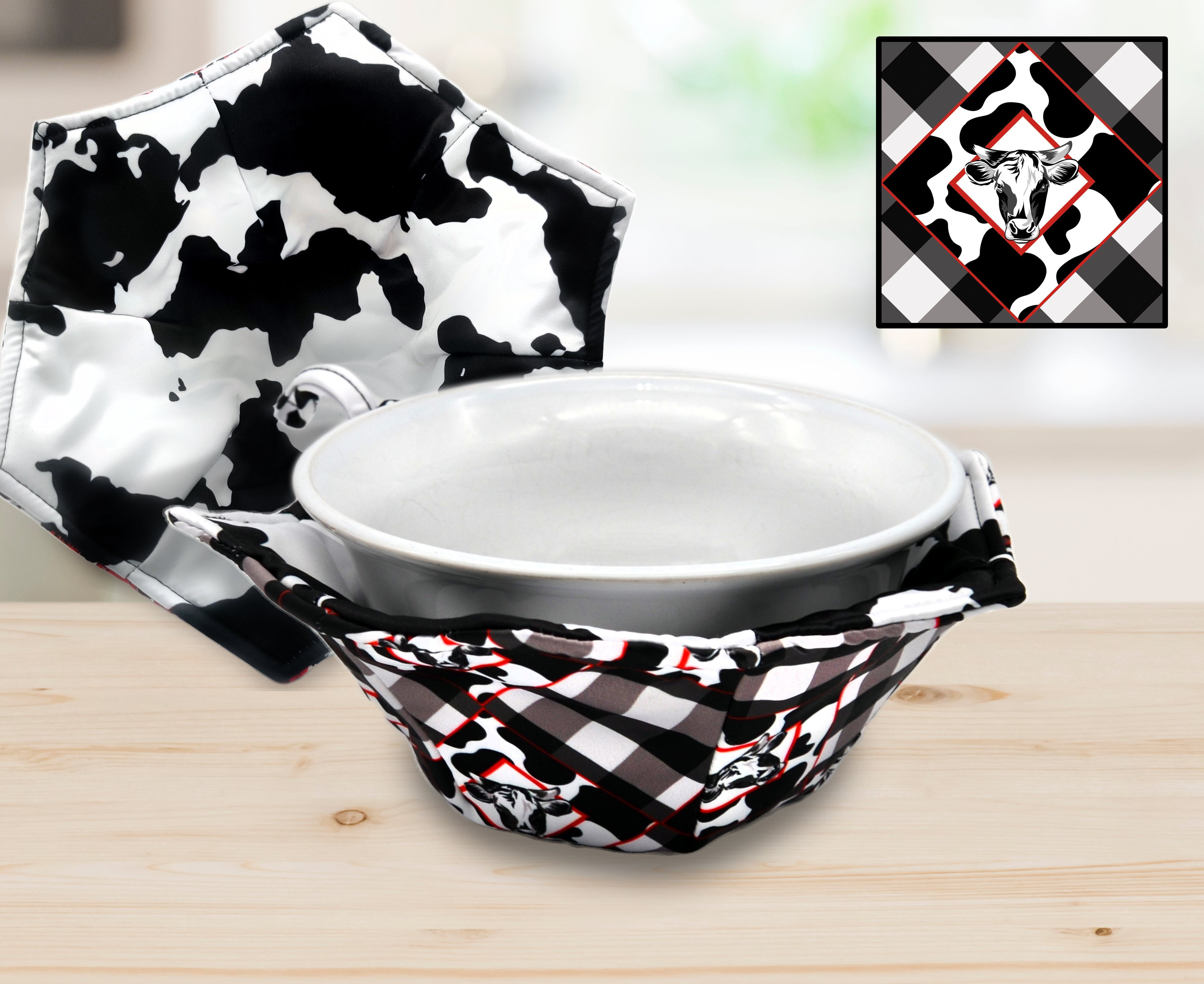 Western Kitchen Microwave Bowl Holders for Hot Food Set of 2 Bowl