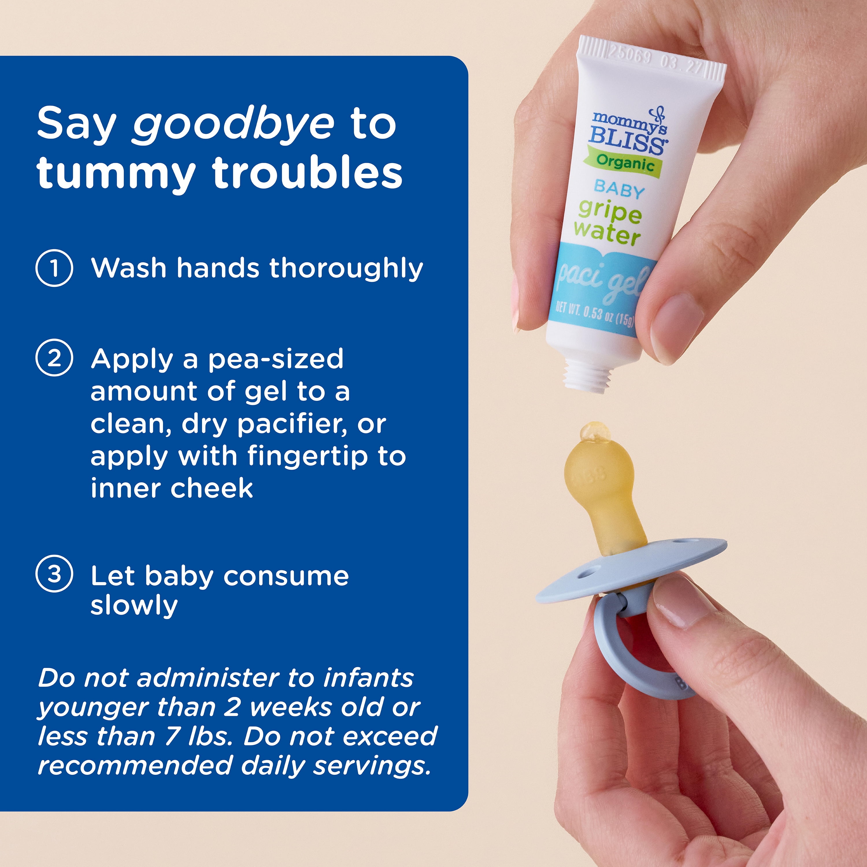 Mommy's Bliss Organic Gripe Water Paci Gel with Ginger and Fennel Extract, Dietary Supplement for Baby, 0.53 oz